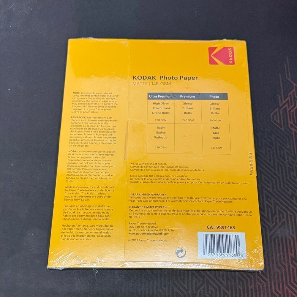 Brand New Sesled Kodak Matte Photo Paper 8.5x11 inch  50 counts - Picture 2 of 2